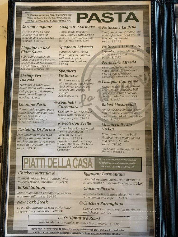 La Bella Vita Kitchen and Bar - Richland, WA menu_pic