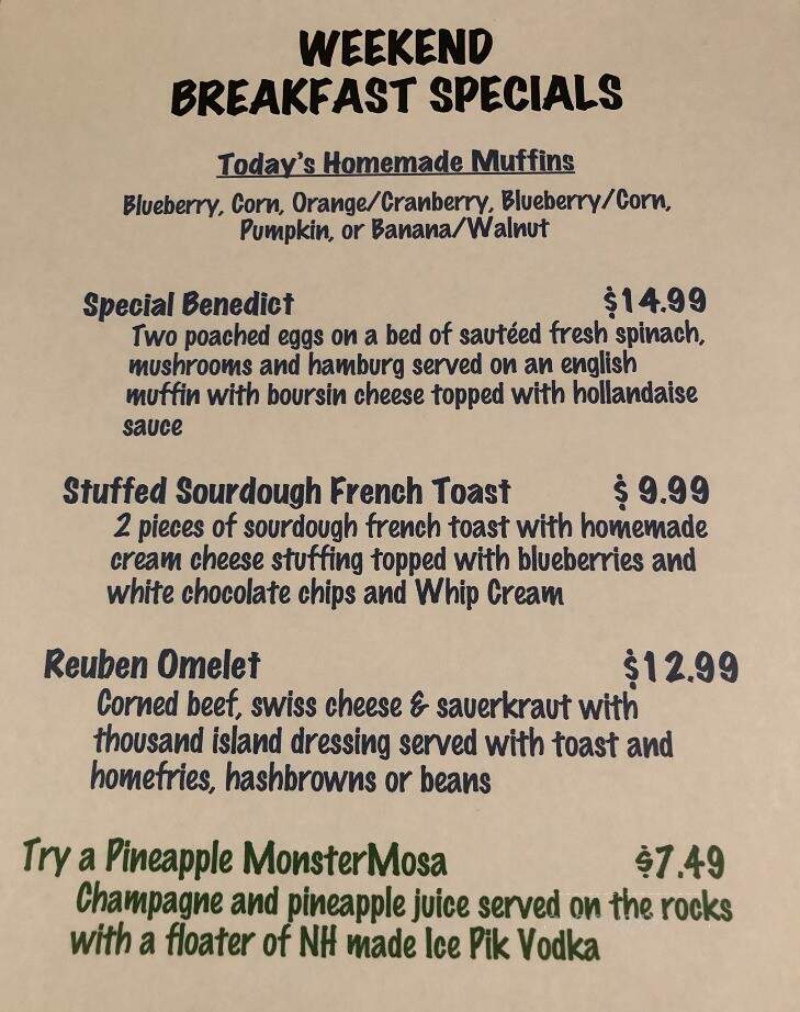 Union Diner - Laconia, NH menu_pic