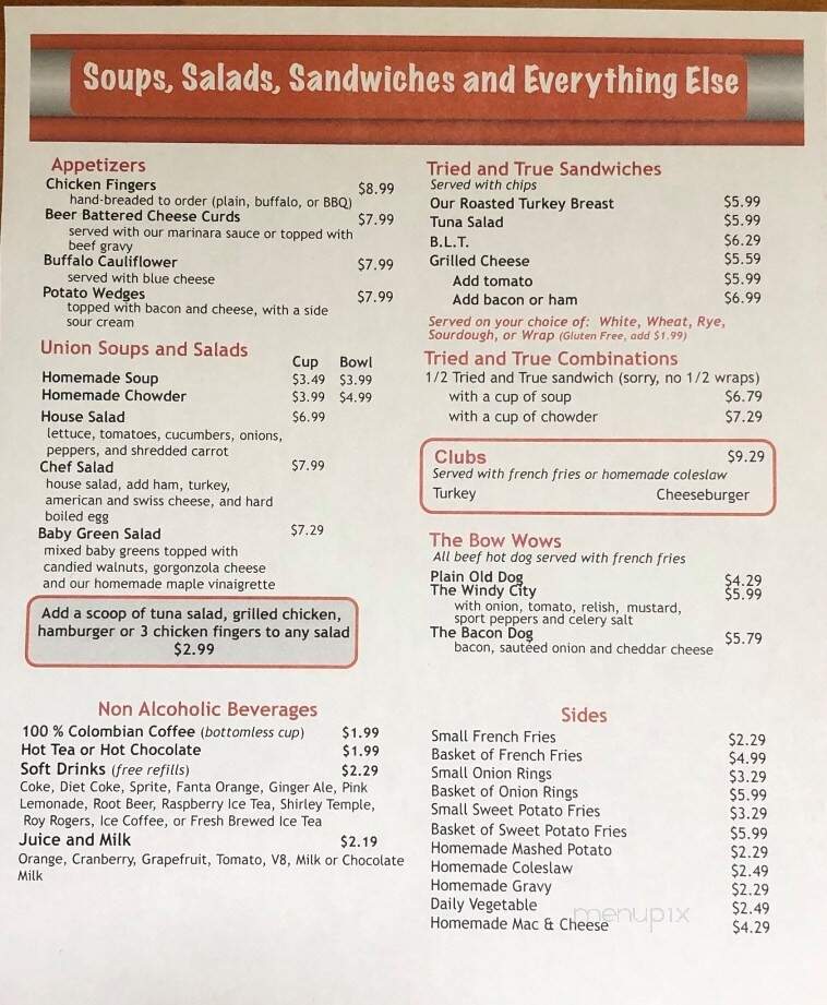 Union Diner - Laconia, NH menu_pic