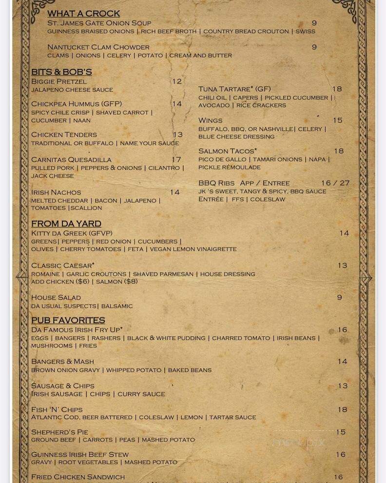 Kitty Murtagh's - Nantucket, MA menu_pic