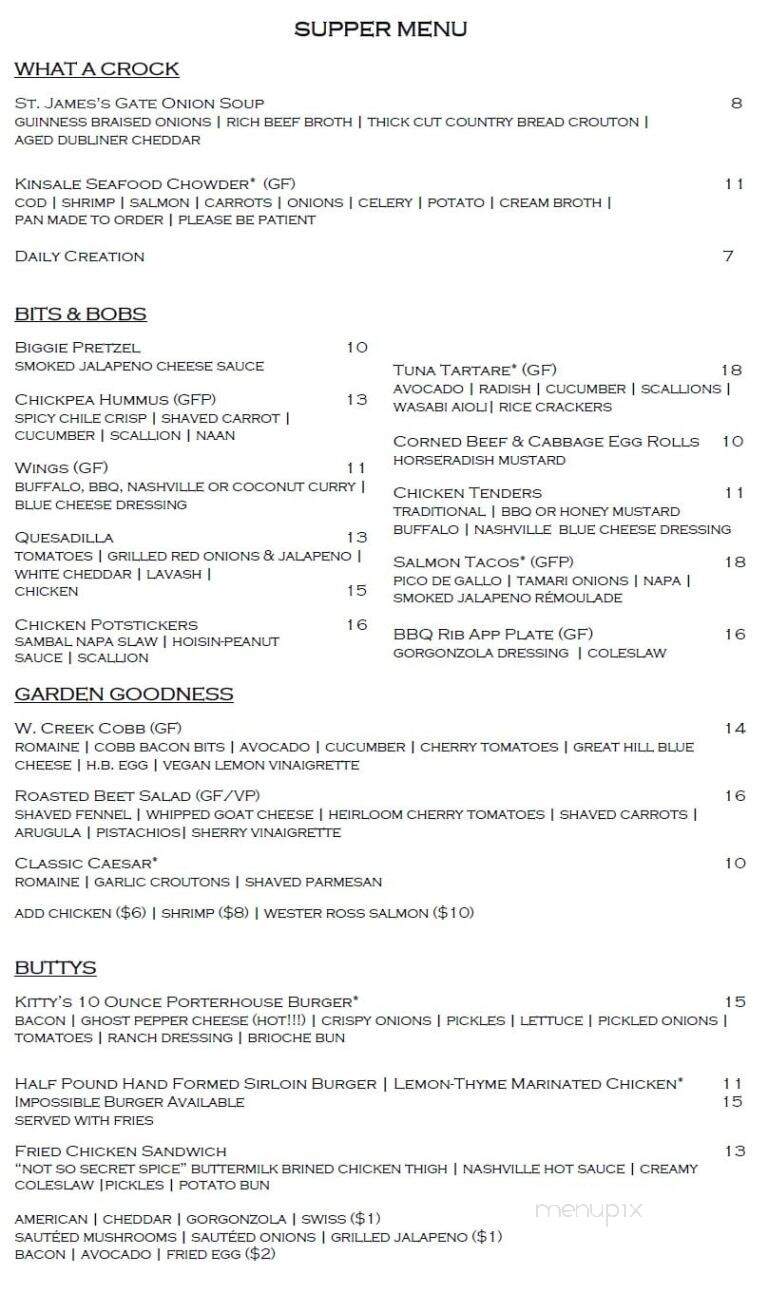 Kitty Murtagh's - Nantucket, MA menu_pic