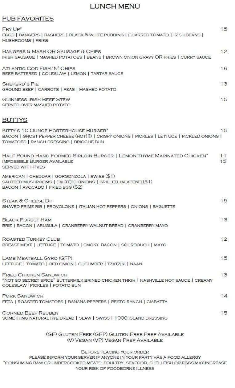 Kitty Murtagh's - Nantucket, MA menu_pic
