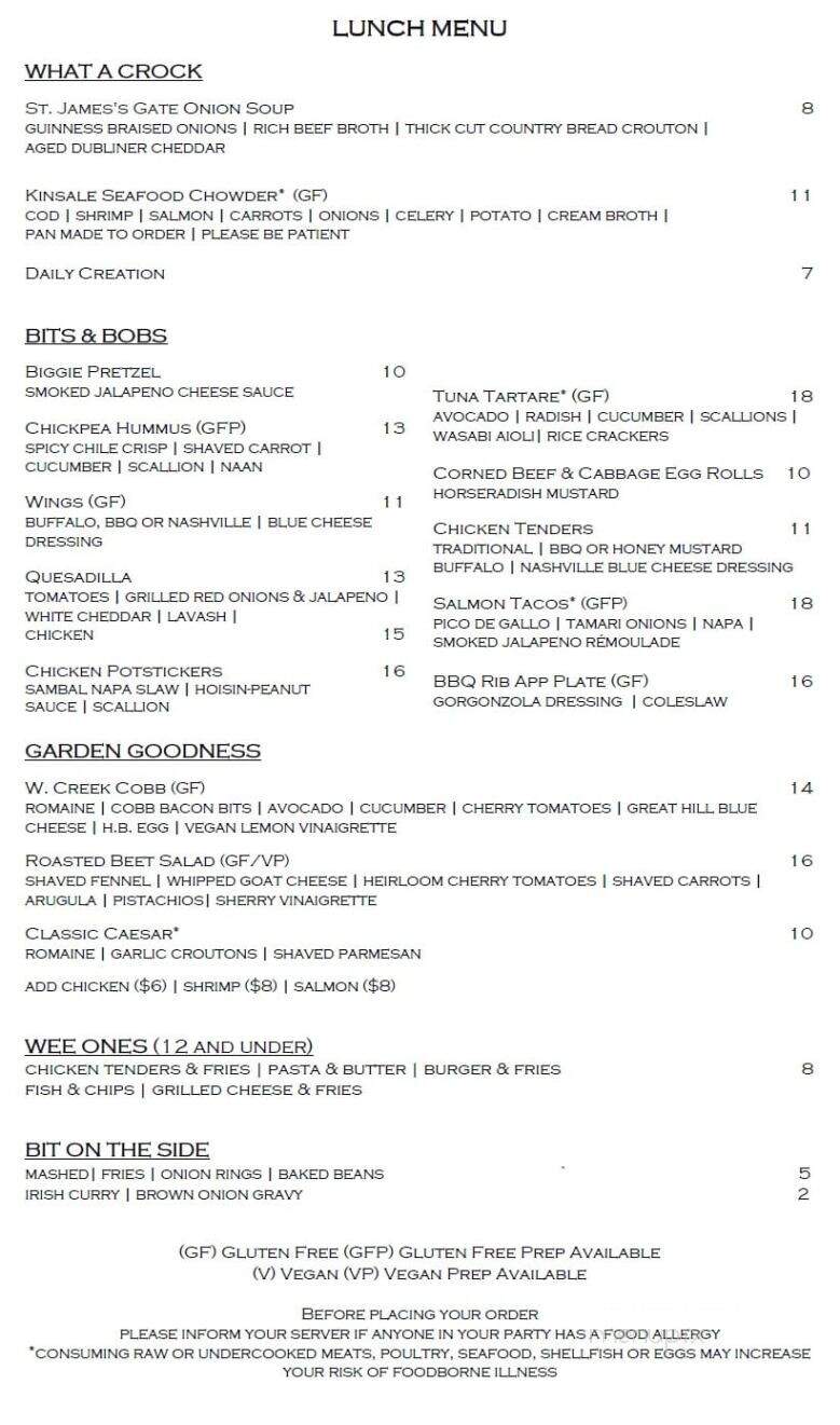 Kitty Murtagh's - Nantucket, MA menu_pic