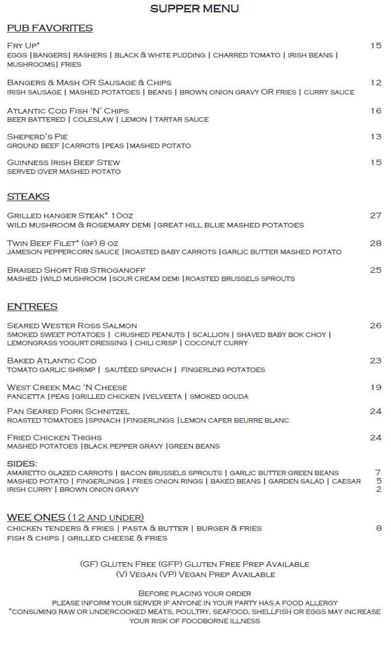 Kitty Murtagh's - Nantucket, MA menu_pic