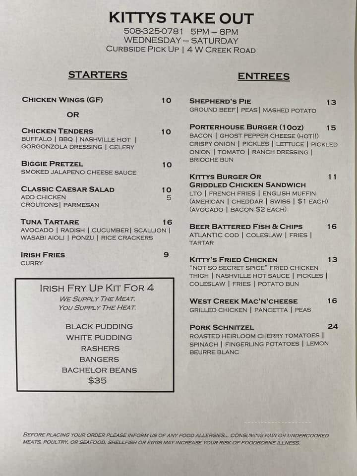 Kitty Murtagh's - Nantucket, MA menu_pic