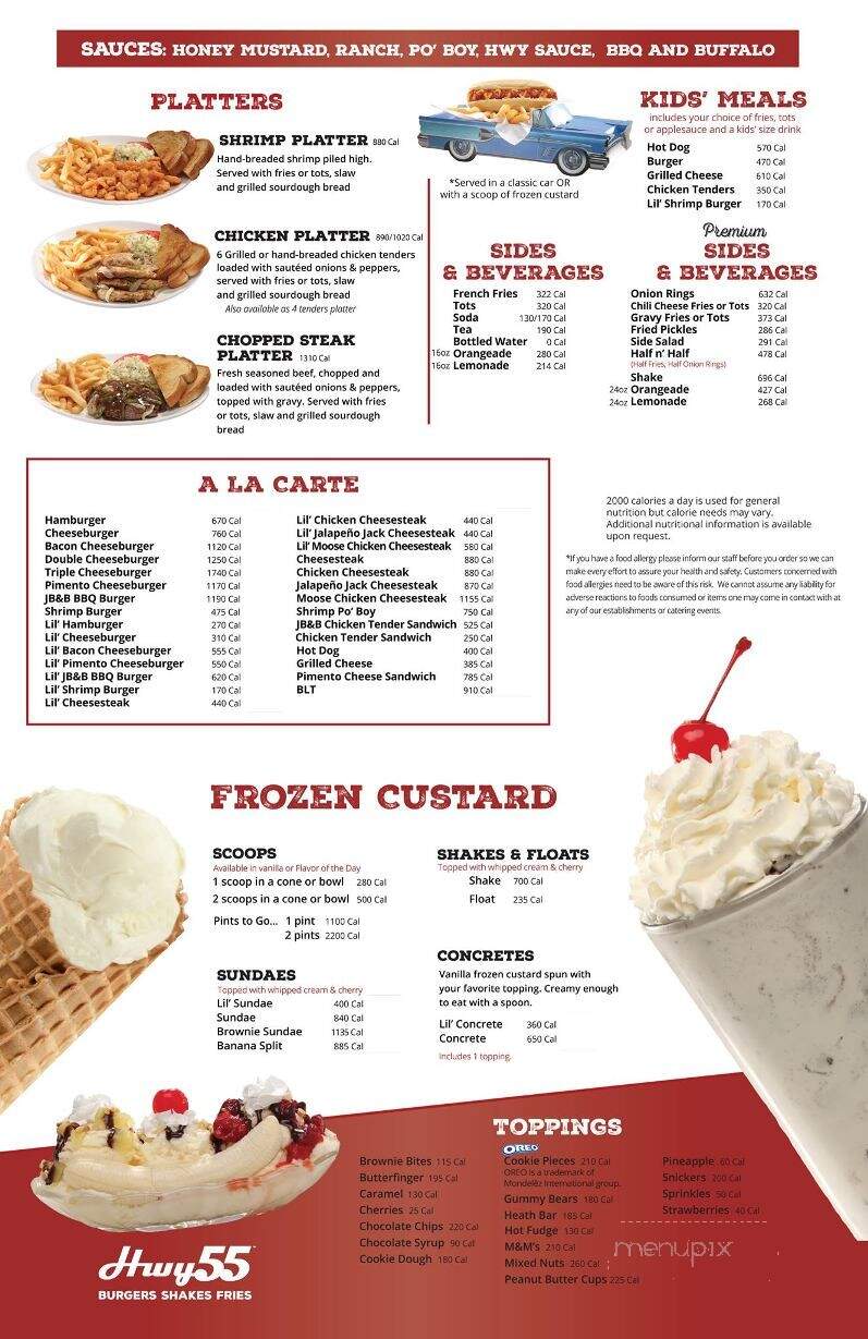 Hwy 55 Burgers Shakes & Fries - Four Oaks, NC menu_pic