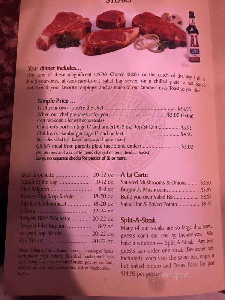 Prime Quarter Steak House - Green Bay, WI menu_pic
