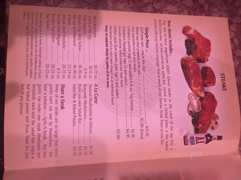 Prime Quarter Steak House - Green Bay, WI menu_pic