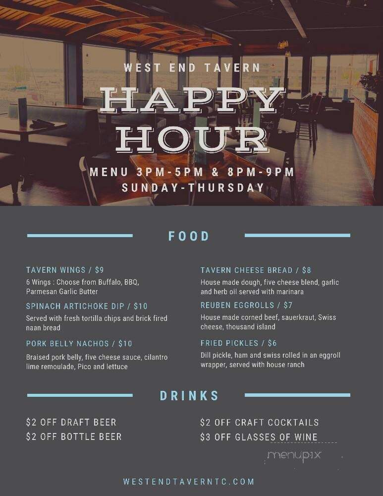 West End Tavern - Traverse City, MI menu_pic