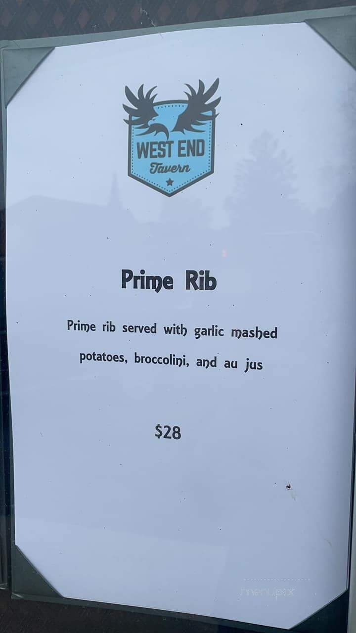 West End Tavern - Traverse City, MI menu_pic