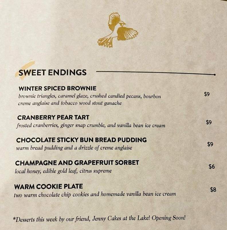 Jenny Cakes at the Lake - Littleton, NC menu_pic