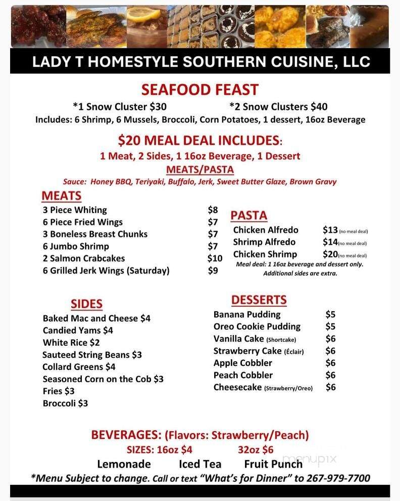 Lady T's Homestyle Southern Cuisine - Norristown, PA menu_pic