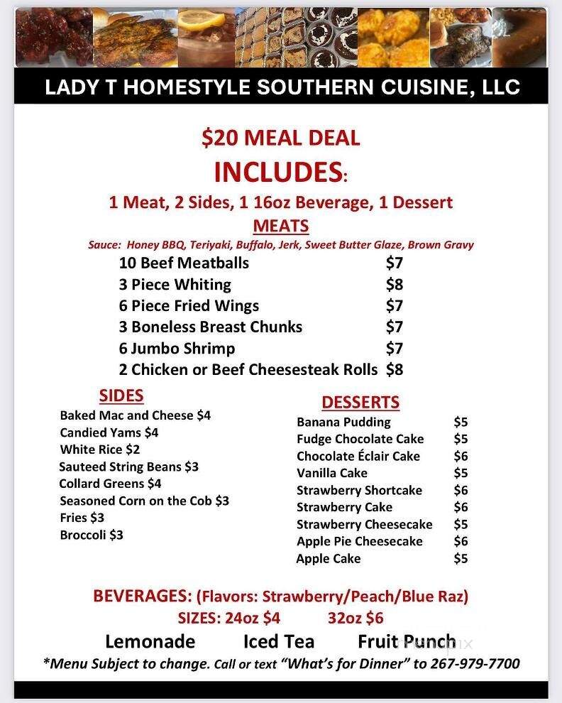 Lady T's Homestyle Southern Cuisine - Norristown, PA menu_pic