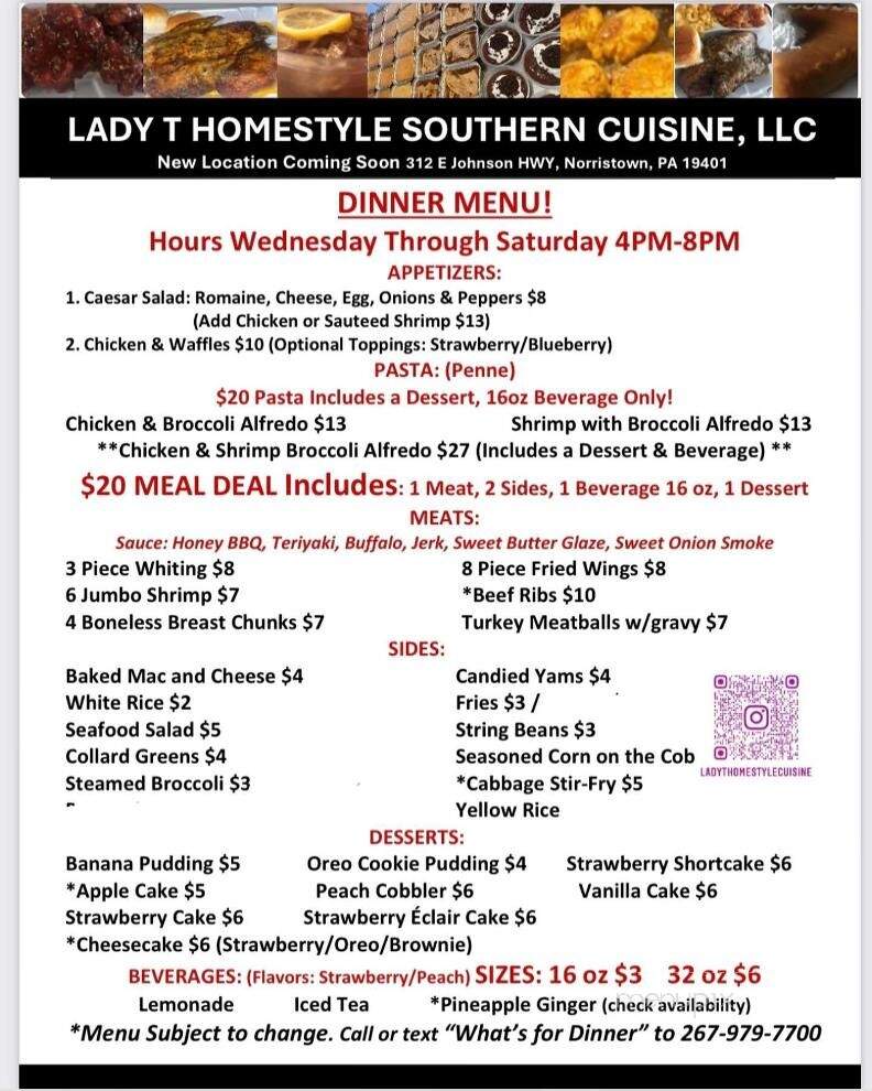 Lady T's Homestyle Southern Cuisine - Norristown, PA menu_pic