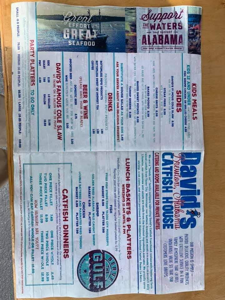 David's Catfish House - Brewton, AL menu_pic