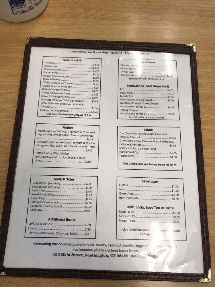 Carousel Coffee Shop - Southington, CT menu_pic
