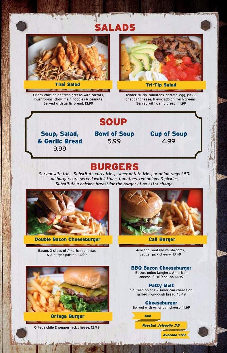 Generals Cafe & Grill - Porterville, CA menu_pic
