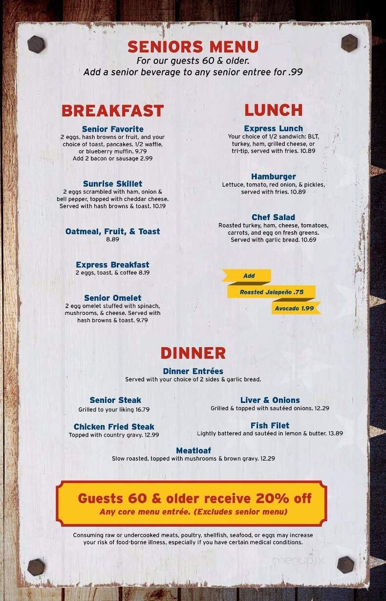 Generals Cafe & Grill - Porterville, CA menu_pic