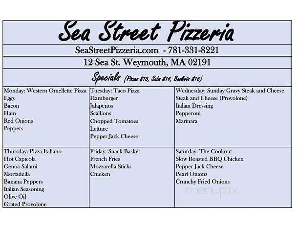 Sea Street Pizzeria - Weymouth, MA