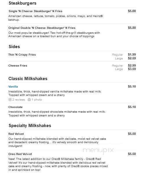 Steak 'N Shake - Rome, GA menu_pic