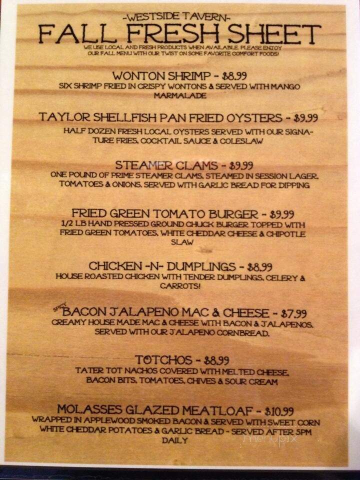 The Westside Tavern - Olympia, WA menu_pic