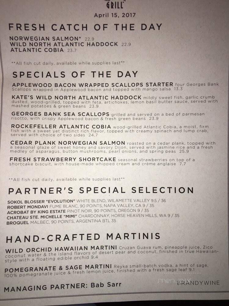 Bonefish Grill - Brandywine, MD menu_pic