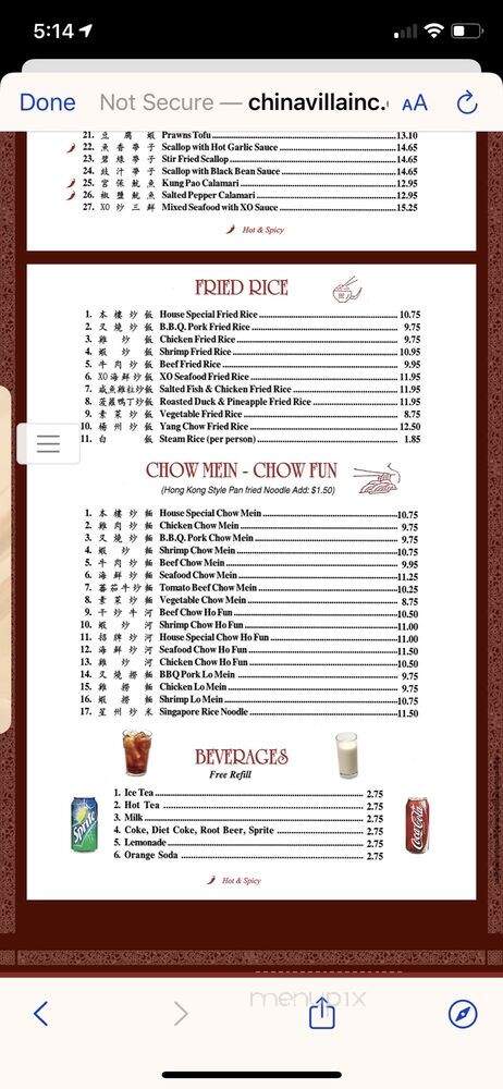 China Villa - Rocklin, CA menu_pic