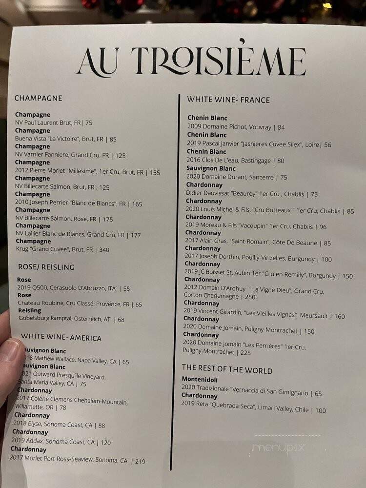 Au Troisieme - Dallas, TX menu_pic