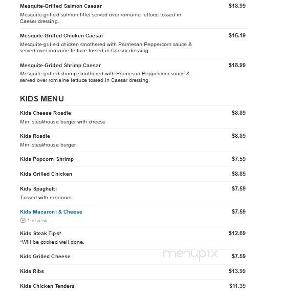 Logan's Roadhouse - Meridian, MS menu_pic