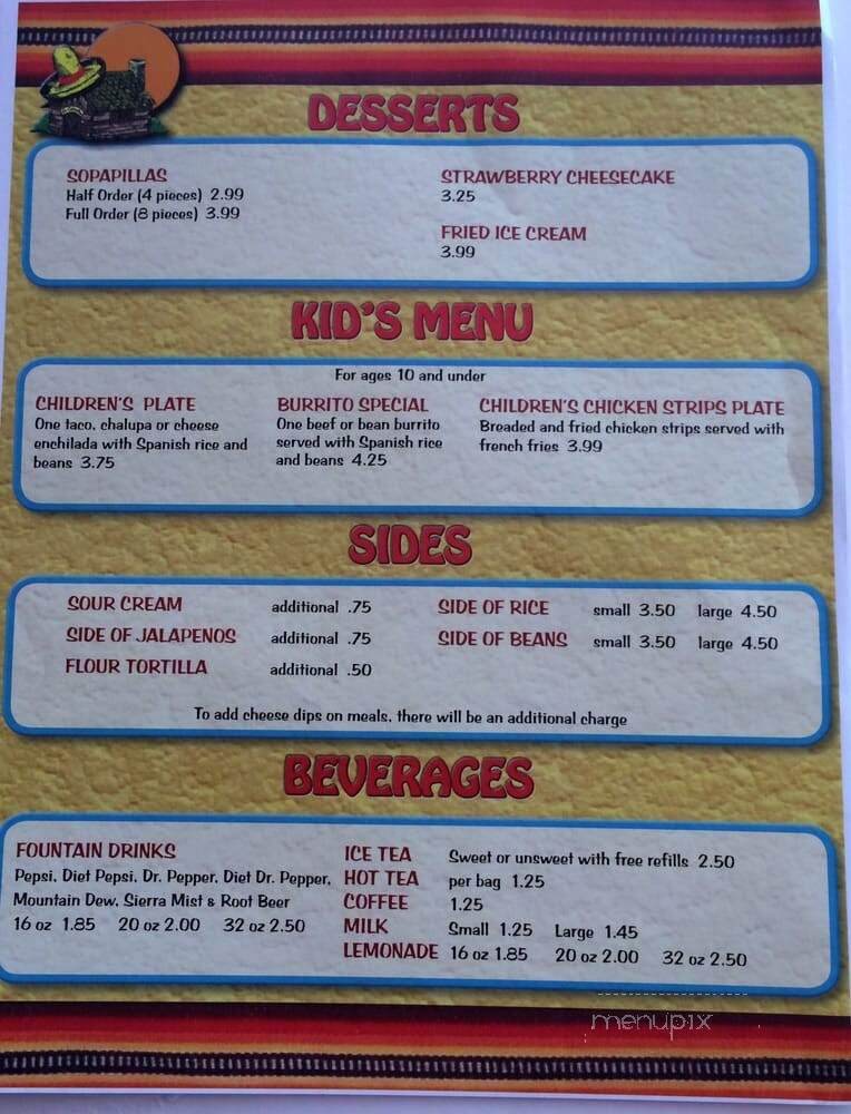 La Cabana - Berryville, AR menu_pic