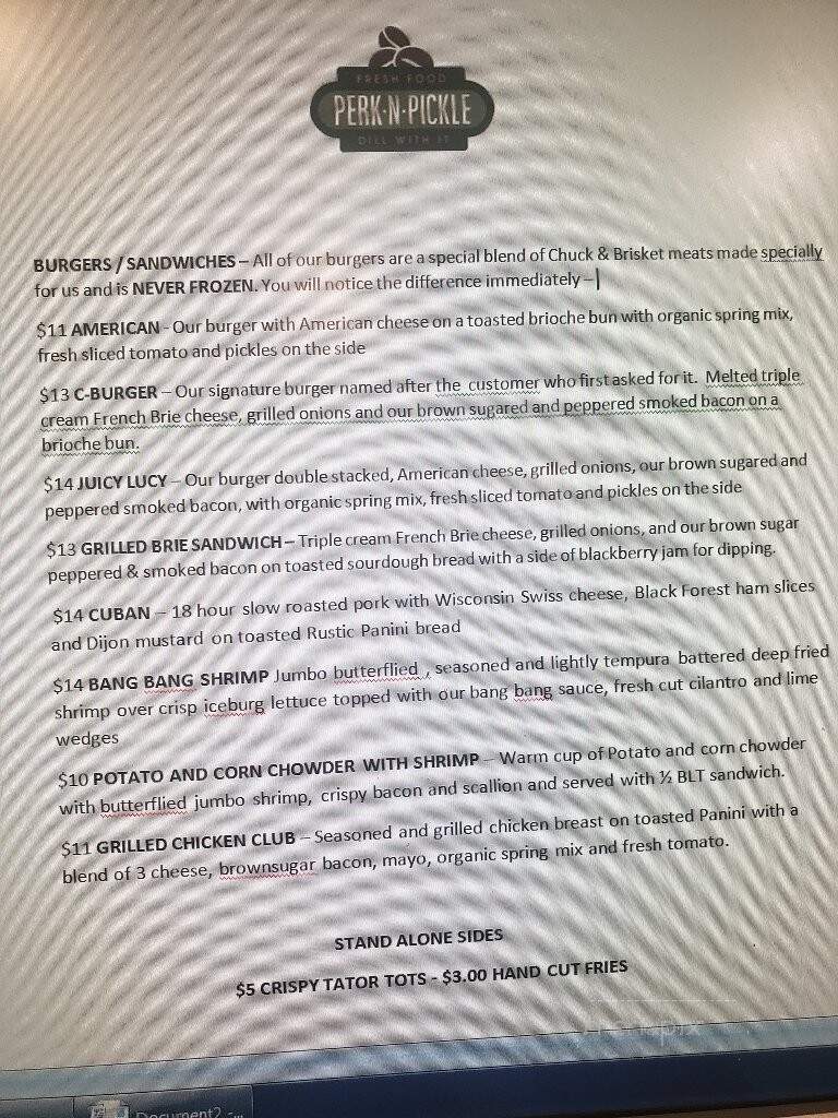 Perk N Pickle - Elgin, IL menu_pic