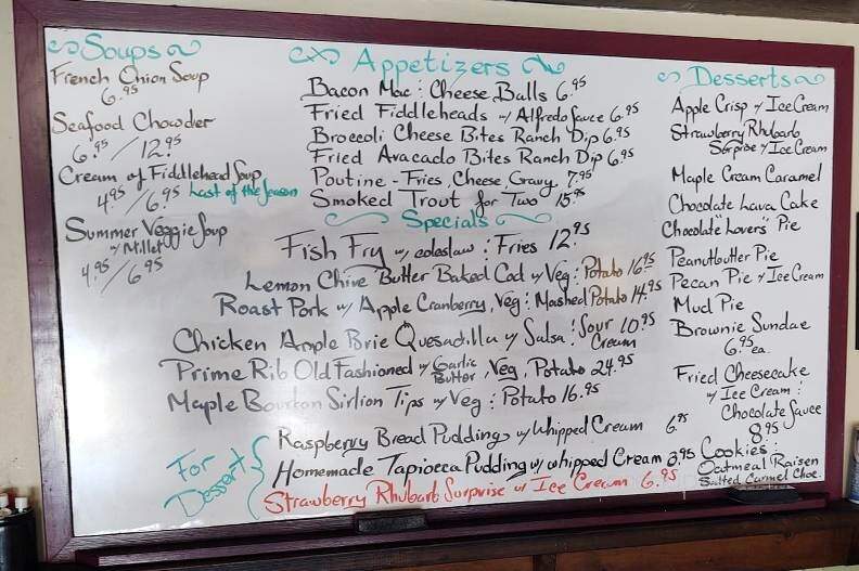 White Wolf Inn - Stratton, ME menu_pic