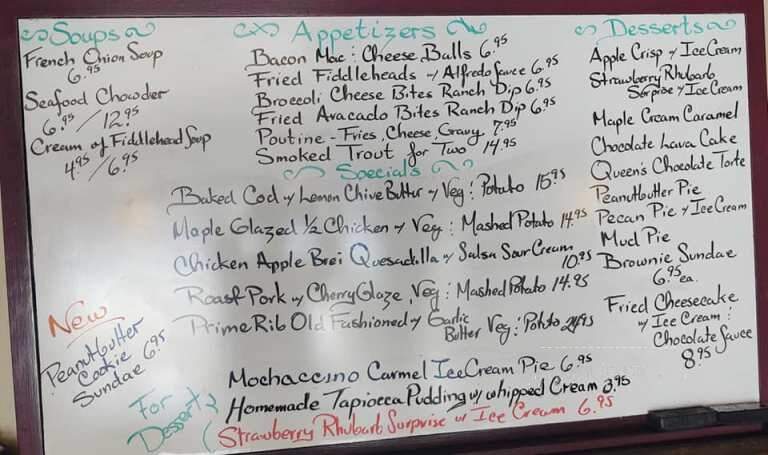 White Wolf Inn - Stratton, ME menu_pic