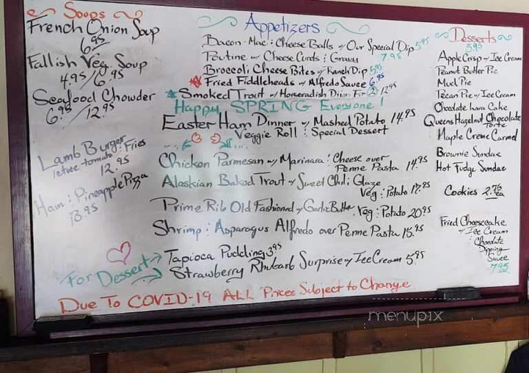 White Wolf Inn - Stratton, ME menu_pic