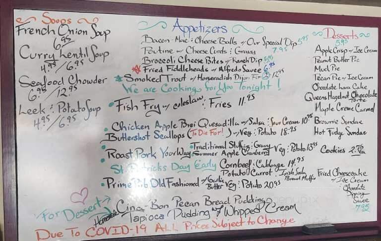White Wolf Inn - Stratton, ME menu_pic