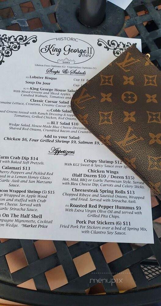King George II Inn - Bristol, PA menu_pic