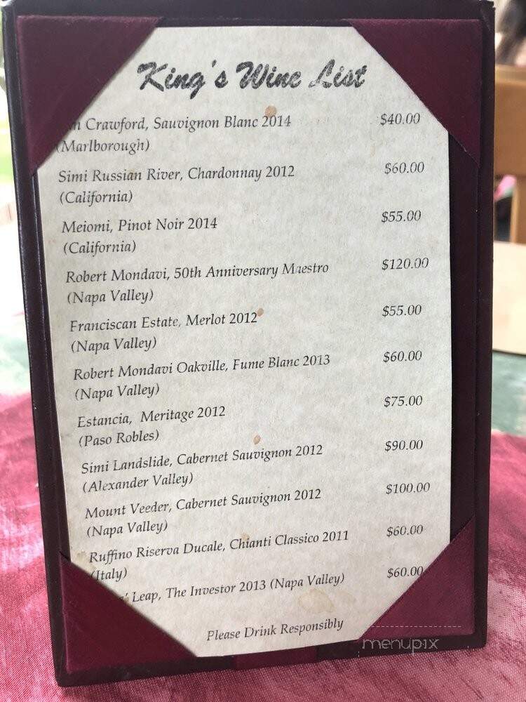 King George II Inn - Bristol, PA menu_pic