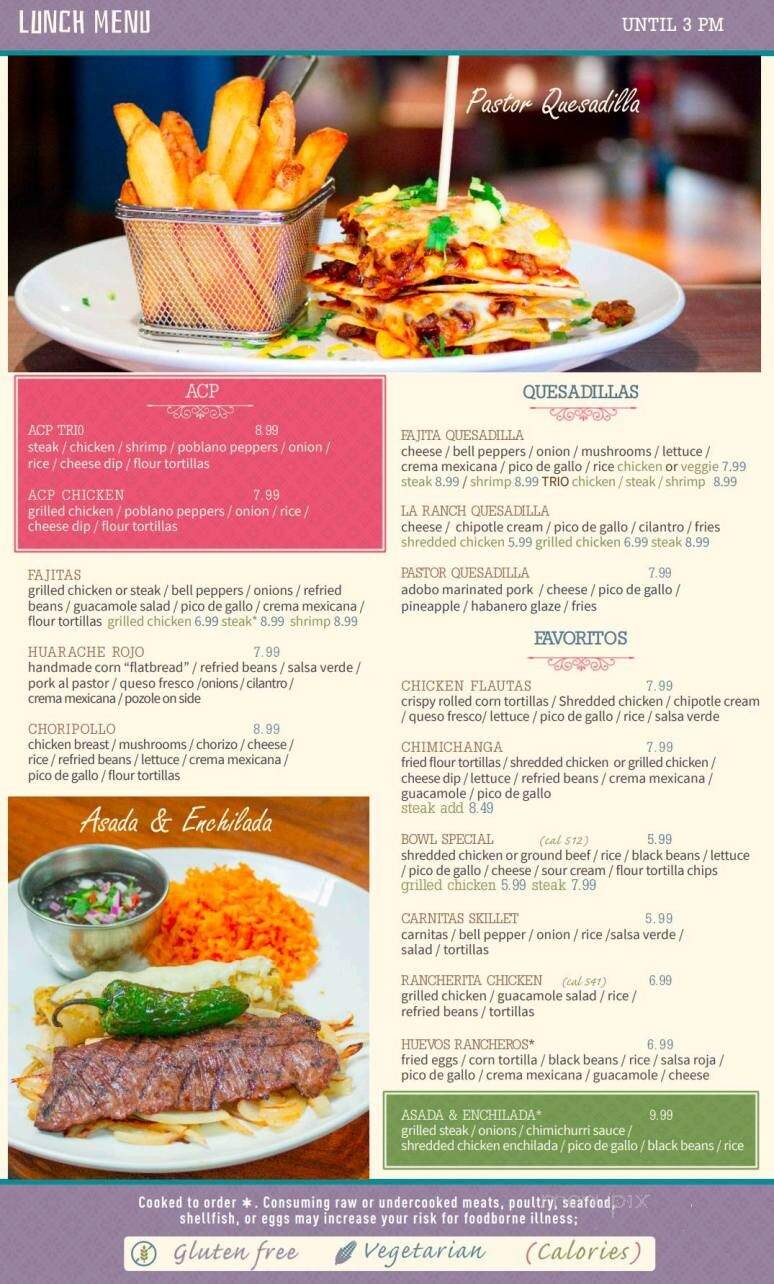 La Rancherita Grill & Tequila Bar - Greenville, NC menu_pic