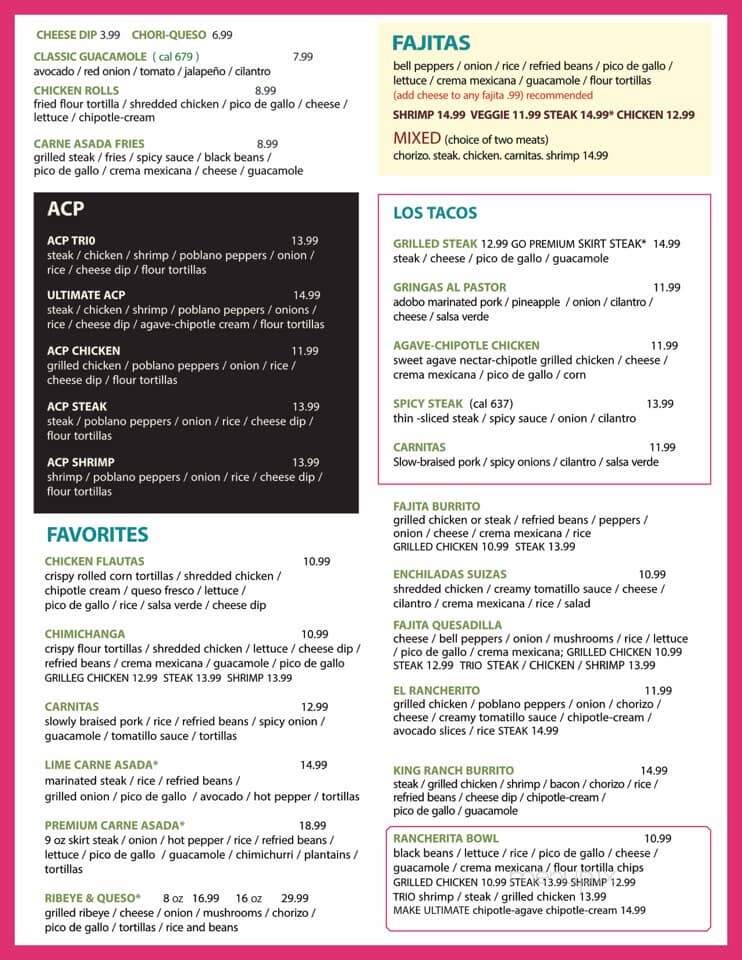 La Rancherita Grill & Tequila Bar - Greenville, NC menu_pic