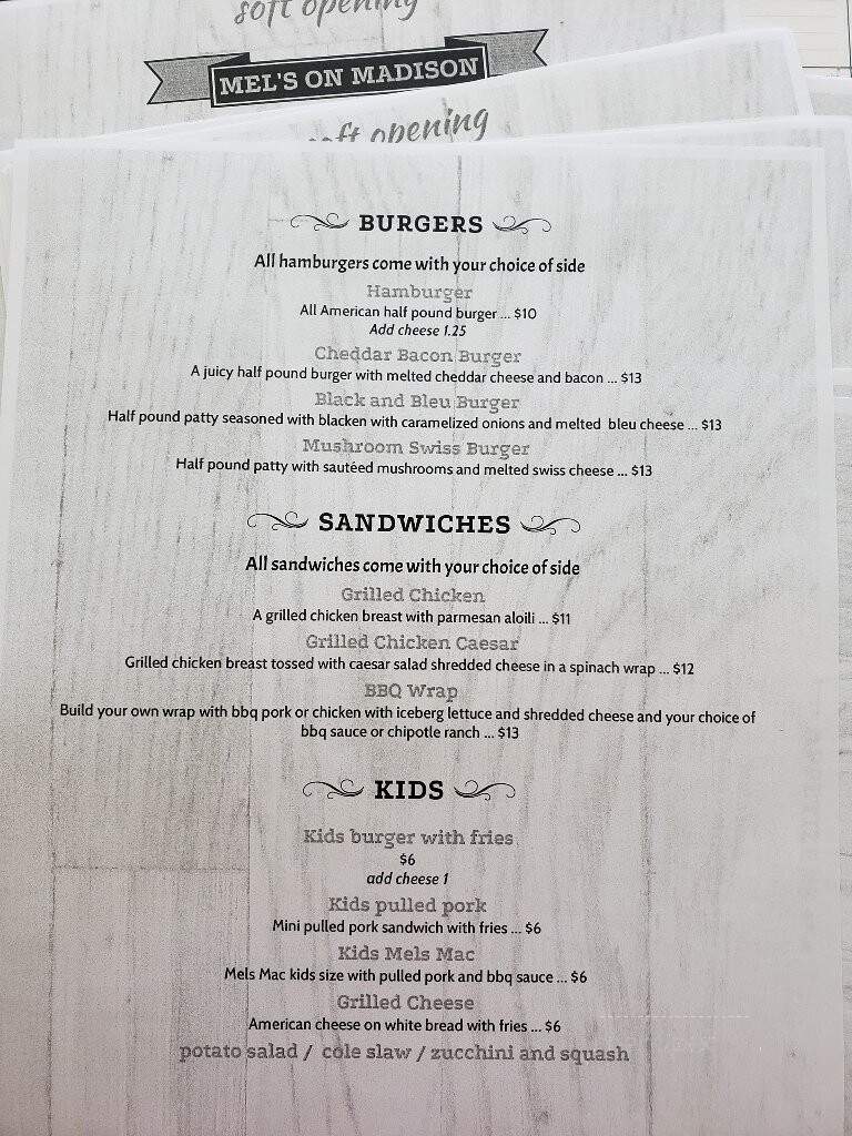 Mel's On Madison - Lebanon, MO menu_pic