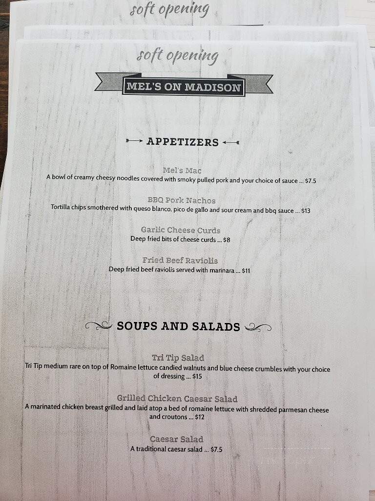 Mel's On Madison - Lebanon, MO menu_pic