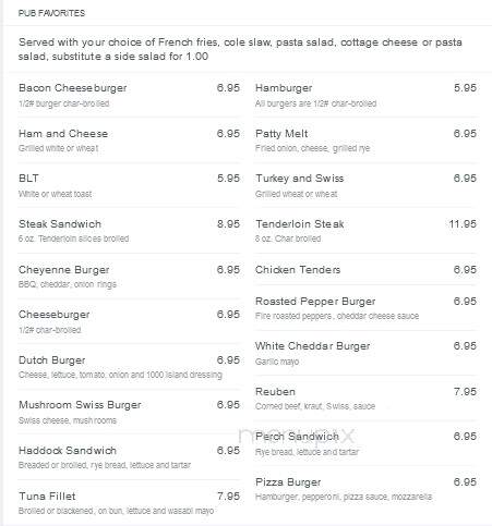 Hollander's - Little Chute, WI menu_pic