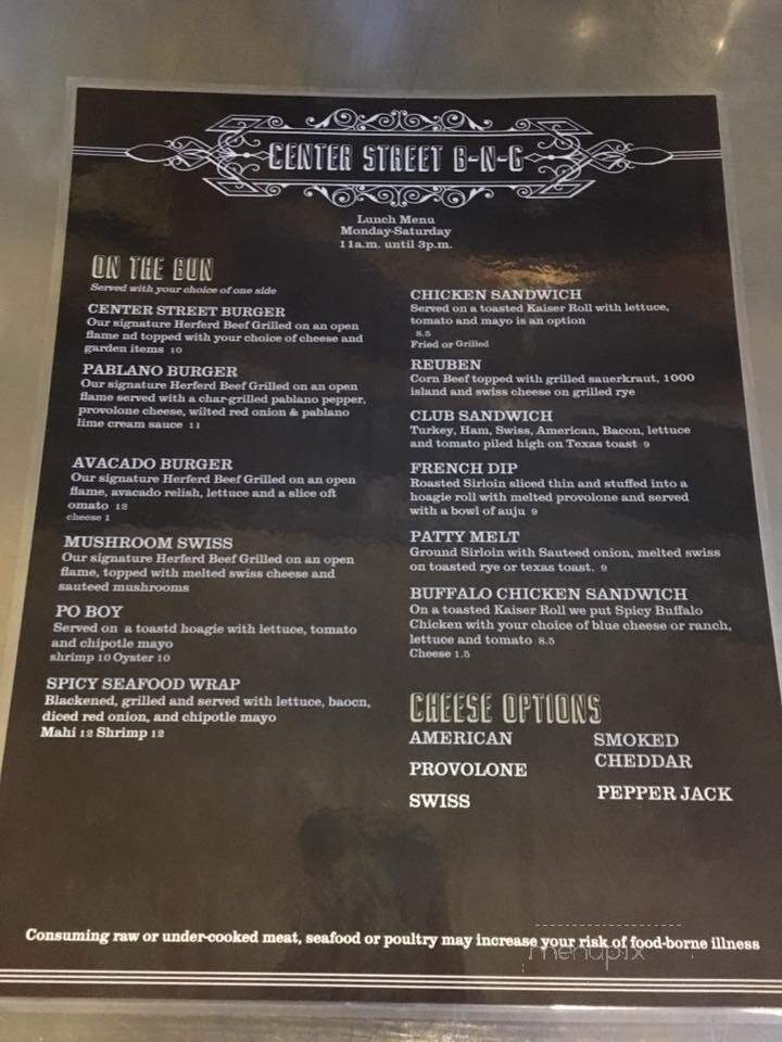 Center St Bar & Grill - Madisonville, KY menu_pic
