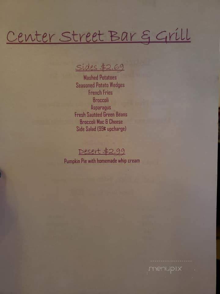 Center St Bar & Grill - Madisonville, KY menu_pic