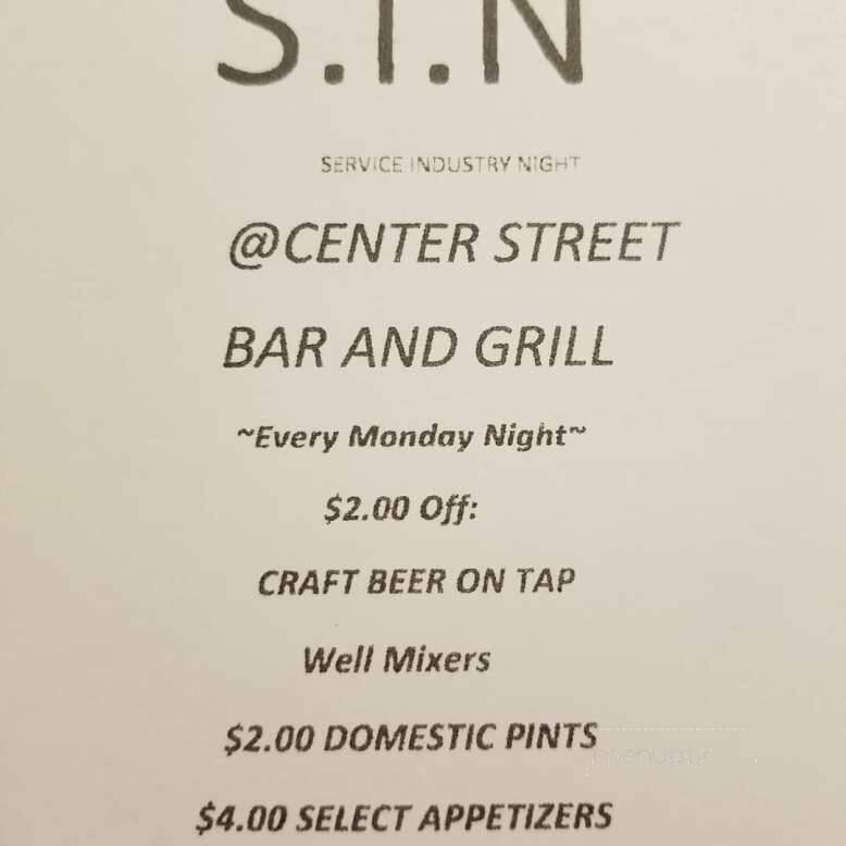 Center St Bar & Grill - Madisonville, KY menu_pic