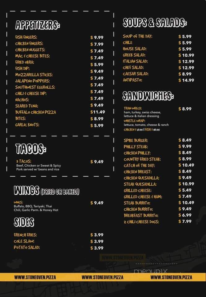 Stone Oven Pizzeria - Islamorada, FL menu_pic