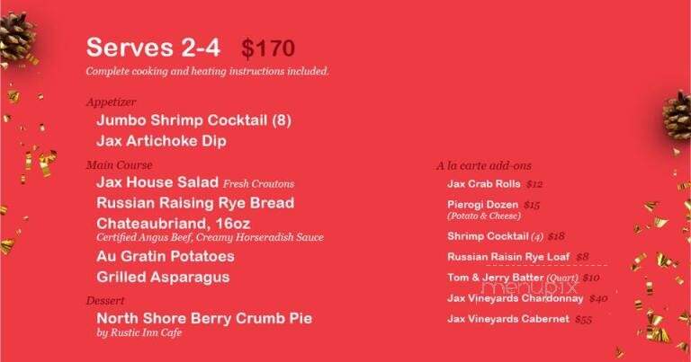 Jax Cafe - Minneapolis, MN menu_pic