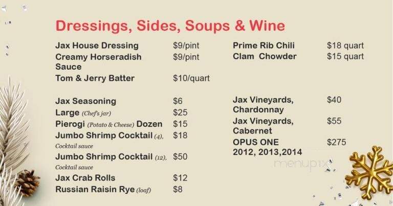 Jax Cafe - Minneapolis, MN menu_pic
