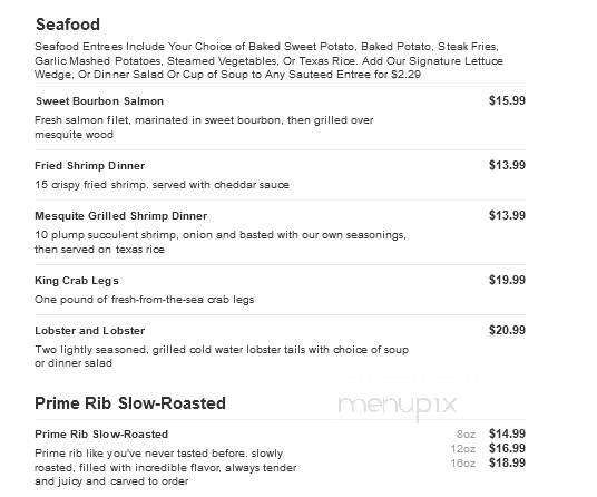 Lone Star Steakhouse - Brick, NJ menu_pic
