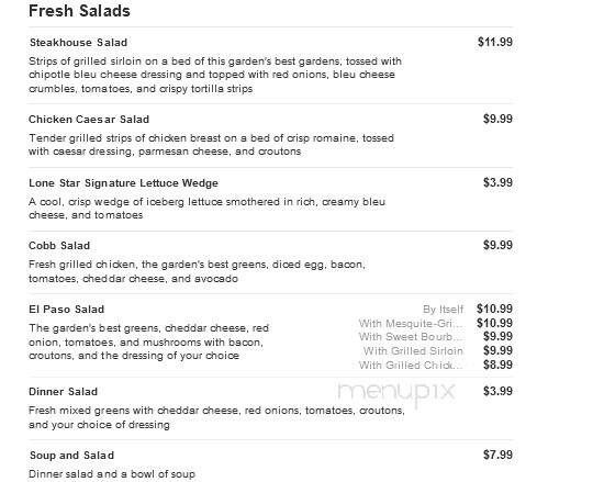 Lone Star Steakhouse - Brick, NJ menu_pic